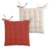 Stof Housses De Chaises Et Galettes De Chaises Coussin De Chaise 2 Faces Terracotta Lin 40x40