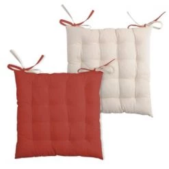 Stof Housses De Chaises Et Galettes De Chaises Coussin De Chaise 2 Faces émeraude 40x40 -Housses de canapé Soldes coussin de chaise 2 faces terracotta lin 40x40 3