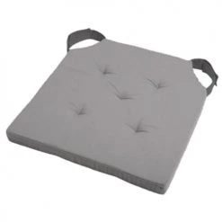 Stof Housses De Chaises Et Galettes De Chaises Coussin De Chaise Attaches Scratchs Gris 38x38