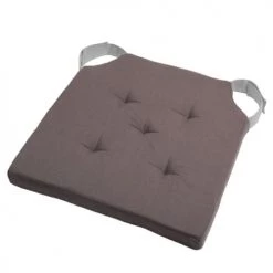 Stof Housses De Chaises Et Galettes De Chaises Coussin De Chaise Attaches Scratchs Gris Et écru 38x38