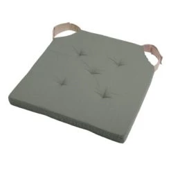 Stof Housses De Chaises Et Galettes De Chaises Coussin De Chaise Attaches Scratchs Jaune Et Taupe 38x38 -Housses de canapé Soldes coussin de chaise attaches scratchs kaki 38x38 1