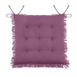 Stof Housses De Chaises Et Galettes De Chaises Coussin De Chaise En Coton écru 40x40 -Housses de canapé Soldes coussin de chaise en coton cassis 40x40 1