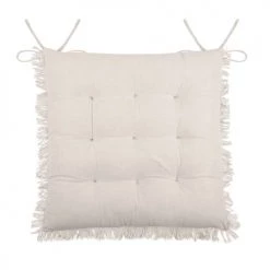 Stof Housses De Chaises Et Galettes De Chaises Coussin De Chaise En Coton écru 40x40