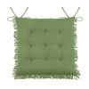 Stof Housses De Chaises Et Galettes De Chaises Coussin De Chaise En Coton Vert à Franges 40x40