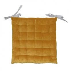 Home Maison Housses De Chaises Et Galettes De Chaises Galette De Chaise à Effet Velours Coton Gold 40 X 40