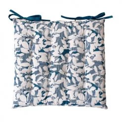 Decostars Housses De Chaises Et Galettes De Chaises Galette De Chaise Ambiance Nature Coton Bleu Canard 38 X 38