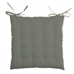 Home Maison Housses De Chaises Et Galettes De Chaises Galette De Chaise Bicolore à Nouette Coton Kaki/lin 40 X 40 -Housses de canapé Soldes galette de chaise bicolore a nouette coton kaki lin 40 x 40 3