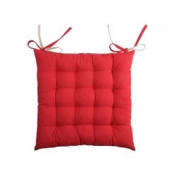Lovely Casa Housses De Chaises Et Galettes De Chaises Galette De Chaise Bicolore Coton Rouge/lin 40x40 -Housses de canapé Soldes galette de chaise bicolore coton rouge lin 40x40 6