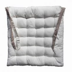 Home Maison Housses De Chaises Et Galettes De Chaises Galette De Chaise Carré En Coton Blanc 40x40