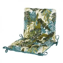 Maisons Du Monde Housses De Chaises Et Galettes De Chaises Galette De Chaise En Coton Imprimé Tropical écru Et Vert -Housses de canapé Soldes galette de chaise en coton imprime tropical ecru et vert 1000 0 21 221544 2