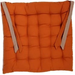 Sud Etoffe Housses De Chaises Et Galettes De Chaises Galette De Chaise En Coton Orange 40X40 Cm -Housses de canapé Soldes galette de chaise en coton orange 40x40 cm 1