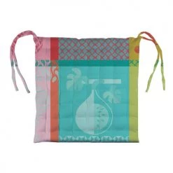 Garnier Thiebaut Housses De Chaises Et Galettes De Chaises Galette De Chaise Enduit Imperméable Multicolore 38X38 -Housses de canapé Soldes galette de chaise enduit impermeable multicolore 38x38 5