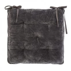 Home Maison Housses De Chaises Et Galettes De Chaises Galette De Chaise épaisse En Velours Coton Gris 38 X 38