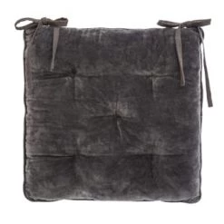 Home Maison Housses De Chaises Et Galettes De Chaises Galette De Chaise épaisse En Velours Coton Gris 38 X 38 -Housses de canapé Soldes galette de chaise epaisse en velours coton gris 38 x 38 3