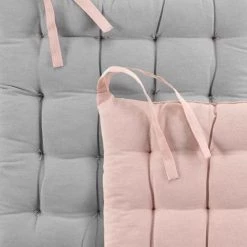 Home Maison Housses De Chaises Et Galettes De Chaises Galette De Chaise Matelassée Bicolore Coton Rose/gris 40 X 40 -Housses de canapé Soldes galette de chaise matelassee bicolore coton rose gris 40 x 40 1