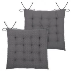 Home Maison Housses De Chaises Et Galettes De Chaises Galette De Chaise Matelassée En Nid D'abeille Coton Souris 40 X 40 -Housses de canapé Soldes galette de chaise matelassee en nid d abeille coton souris 40 x 40 2