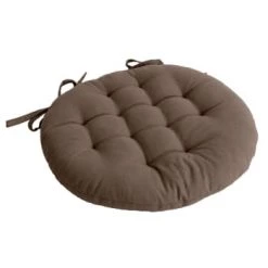 Home Maison Housses De Chaises Et Galettes De Chaises Galette De Chaise Piquée Et Ronde Coton Vison 38 X 38 -Housses de canapé Soldes galette de chaise piquee et ronde coton vison 38 x 38 3