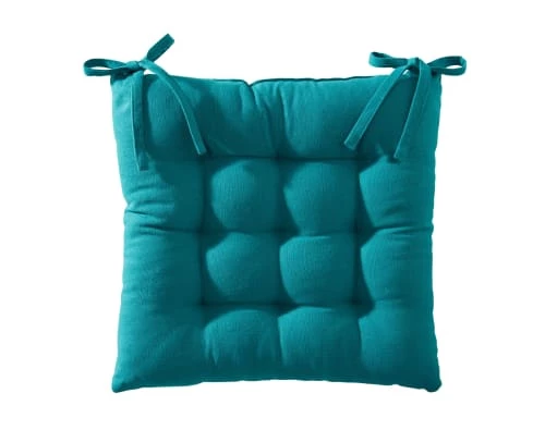 Becquet Housses De Chaises Et Galettes De Chaises Galette De Chaise Réversible Bleu 40x40 En Coton 4 Becquet Housses De Chaises Et Galettes De Chaises Galette De Chaise Réversible Bleu 40x40 En Coton – Image 2