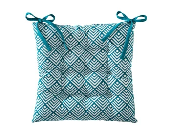 Becquet Housses De Chaises Et Galettes De Chaises Galette De Chaise Réversible Bleu 40x40 En Coton 8 Becquet Housses De Chaises Et Galettes De Chaises Galette De Chaise Réversible Bleu 40x40 En Coton – Image 6