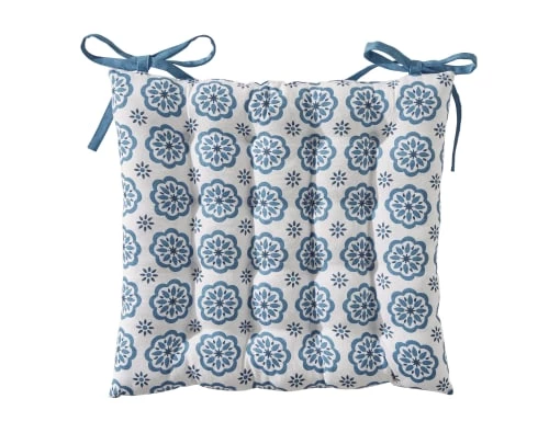 Becquet Housses De Chaises Et Galettes De Chaises Galette De Chaise Réversible Bleu Orage 40x40 En Coton 4 Becquet Housses De Chaises Et Galettes De Chaises Galette De Chaise Réversible Bleu Orage 40x40 En Coton – Image 2