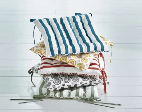 Becquet Housses De Chaises Et Galettes De Chaises Galette De Chaise Réversible Bleu Orage 40x40 En Coton 5 Becquet Housses De Chaises Et Galettes De Chaises Galette De Chaise Réversible Bleu Orage 40x40 En Coton – Image 3