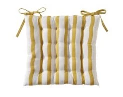 Becquet Housses De Chaises Et Galettes De Chaises Galette De Chaise Réversible Jaune Ocre 40x40 En Coton -Housses de canapé Soldes galette de chaise reversible jaune ocre 40x40 en coton 7