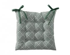 Becquet Housses De Chaises Et Galettes De Chaises Galette De Chaise Réversible Vert Eucalyptus 40x40 En Coton