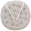 Home Maison Housses De Chaises Et Galettes De Chaises Galette De Chaise Ronde En Coton Blanc D40
