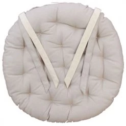 Home Maison Housses De Chaises Et Galettes De Chaises Galette De Chaise Ronde En Coton Blanc D40