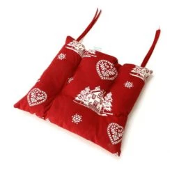 Grenier Alpin Housses De Chaises Et Galettes De Chaises Galette De Chaise Style Montagne Coeurchevel Rouge -Housses de canapé Soldes galette de chaise style montagne coeurchevel rouge 4