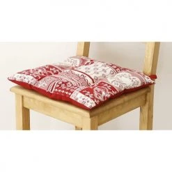 Grenier Alpin Housses De Chaises Et Galettes De Chaises Galette De Chaise Style Montagne Trentino Rouge -Housses de canapé Soldes galette de chaise style montagne trentino rouge 2