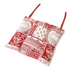 Grenier Alpin Housses De Chaises Et Galettes De Chaises Galette De Chaise Style Montagne Trentino Rouge -Housses de canapé Soldes galette de chaise style montagne trentino rouge 4