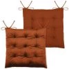 Home Maison Housses De Chaises Et Galettes De Chaises Galette De Chaise Unie En Velours Polyester Brique 38x38
