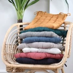 Home Maison Housses De Chaises Et Galettes De Chaises Galette De Chaise Unie Et Classique Coton Emeraude 38 X 38 -Housses de canapé Soldes galette de chaise unie et classique coton emeraude 38 x 38 2