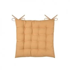 Home Maison Housses De Chaises Et Galettes De Chaises Galette De Chaise Unie Et Classique Coton Moutarde 38 X 38