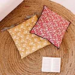 Home Maison Housses De Chaises Et Galettes De Chaises Galette Piquée Esprit Bohème Coton Moutarde 38 X 38 -Housses de canapé Soldes galette piquee esprit boheme coton moutarde 38 x 38 4