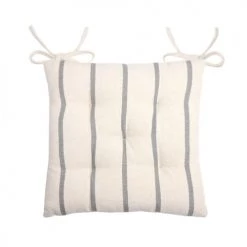 Lovely Casa Housses De Chaises Et Galettes De Chaises Galettes De Chaise 5 Points Anthracite Coton 40x40cm - Lot De 4