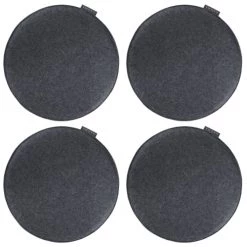 Magma Housses De Chaises Et Galettes De Chaises Galettes De Chaise Anthracite Chiné Imitation Feutre- Lot De 4 -Ø 35cm
