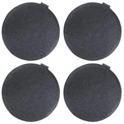 Magma Housses De Chaises Et Galettes De Chaises Galettes De Chaise Gris Chiné Imitation Feutre - Lot De 4 - Ø 35cm -Housses de canapé Soldes galettes de chaise anthracite chine imitation feutre lot de 4 oe 35cm