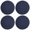Magma Housses De Chaises Et Galettes De Chaises Galettes De Chaise Bleu Foncé Imitation Feutre - Lot De 4 - Ø 35cm