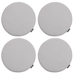 Magma Housses De Chaises Et Galettes De Chaises Galettes De Chaise Gris Clair Imitation Cuir - D.37 - Lot De 4