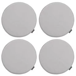 Magma Housses De Chaises Et Galettes De Chaises Galettes De Chaise Gris Clair Imitation Cuir - D.37 - Lot De 4 -Housses de canapé Soldes galettes de chaise gris clair imitation cuir d 37 lot de 4 5