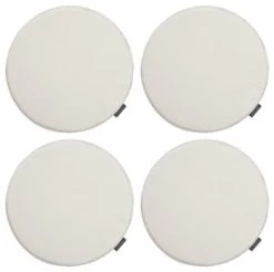 Magma Housses De Chaises Et Galettes De Chaises Galettes De Chaise Gris Foncé Imitation Cuir - D.37 - Lot De 4 -Housses de canapé Soldes galettes de chaise nature imitation cuir d 37 lot de 4