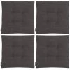 Magma Housses De Chaises Et Galettes De Chaises Galettes De Chaises Carrées Anthracite Bi-matière-Lot De 4-42x42cm