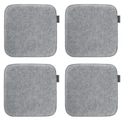 Magma Housses De Chaises Et Galettes De Chaises Galettes De Chaises Carrées Gris Clair- Lot De 4 - Env.35x35 Cm