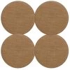 Magma Housses De Chaises Et Galettes De Chaises Galettes De Chaises Rondes Caramel Bi-matière-Lot De 4 - Env.Ø 35cm -Housses de canapé Soldes galettes de chaises rondes caramel bi matiere lot de 4 env oe 35cm