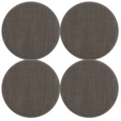 Magma Housses De Chaises Et Galettes De Chaises Galettes De Chaises Rondes Taupe Bi-matière-Lot De 4 - Env.Ø 35cm -Housses de canapé Soldes galettes de chaises rondes taupe bi matiere lot de 4 env oe 35cm 3