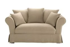 Maisons Du Monde Housses De Canapé Housse De Canapé 2 Places En Lin Froissé Gris Anthracite -Housses de canapé Soldes housse de canape 2 places en lin beige ficelle roma 1000 2 1 204427 1 8