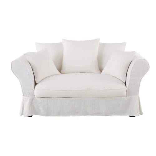 Maisons Du Monde Housses De Canapé Housse De Canapé 2 Places En Lin Froissé Blanc 3 Maisons Du Monde Housses De Canapé Housse De Canapé 2 Places En Lin Froissé Blanc