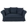Maisons Du Monde Housses De Canapé Housse De Canapé 2 Places En Lin Froissé Bleu Nuit